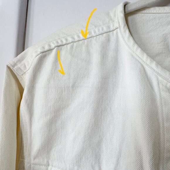 New Citizens of Humanity Renata Denim Jean Jacket Collarless White Pashmina - Picture 12 of 16